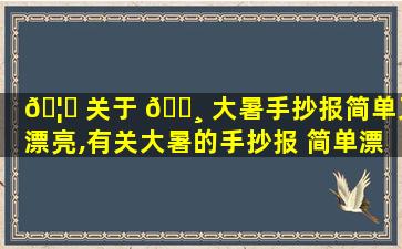 🦆 关于 🕸 大暑手抄报简单又漂亮,有关大暑的手抄报 简单漂亮